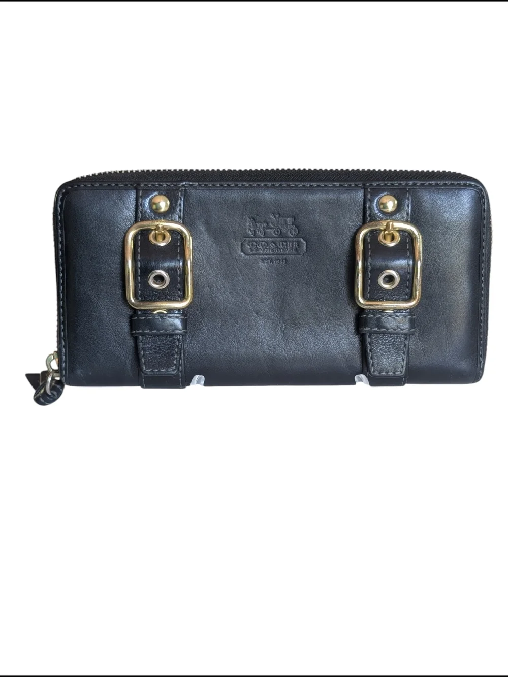 Coach Vintage Leatherware Zoe Soho Black Zip-Around Wallet